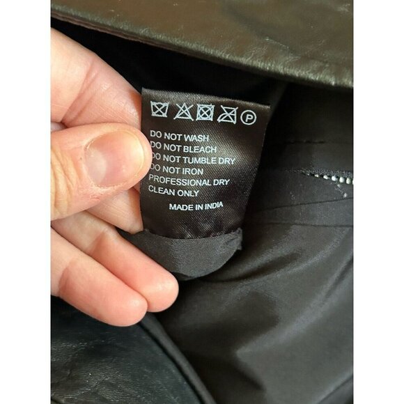 Absence of Color XS Black Leather Mini Skirt Double Zippers Perforated Goth Prep - Picture 6 of 7